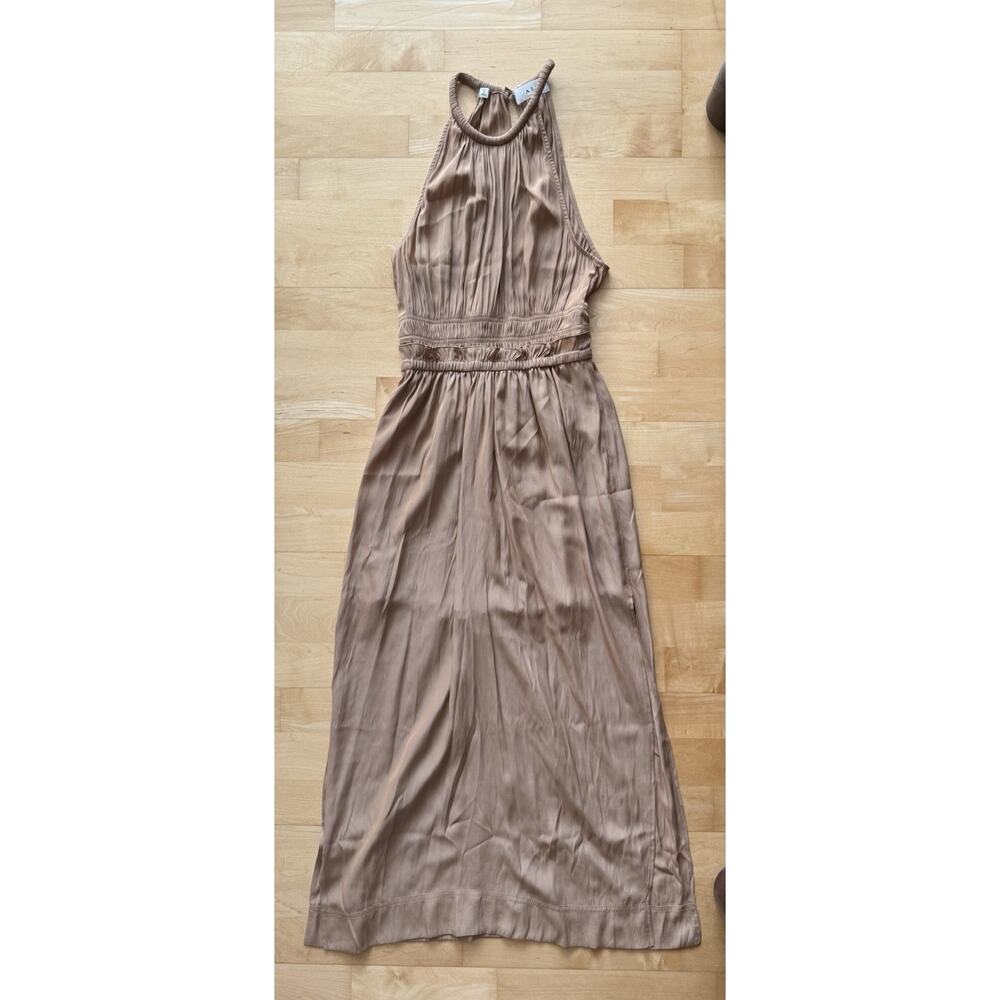 A.L.C. Women's Klara Haltered Tan Midi Summer Dress Size 2 - Picture 3 of 5